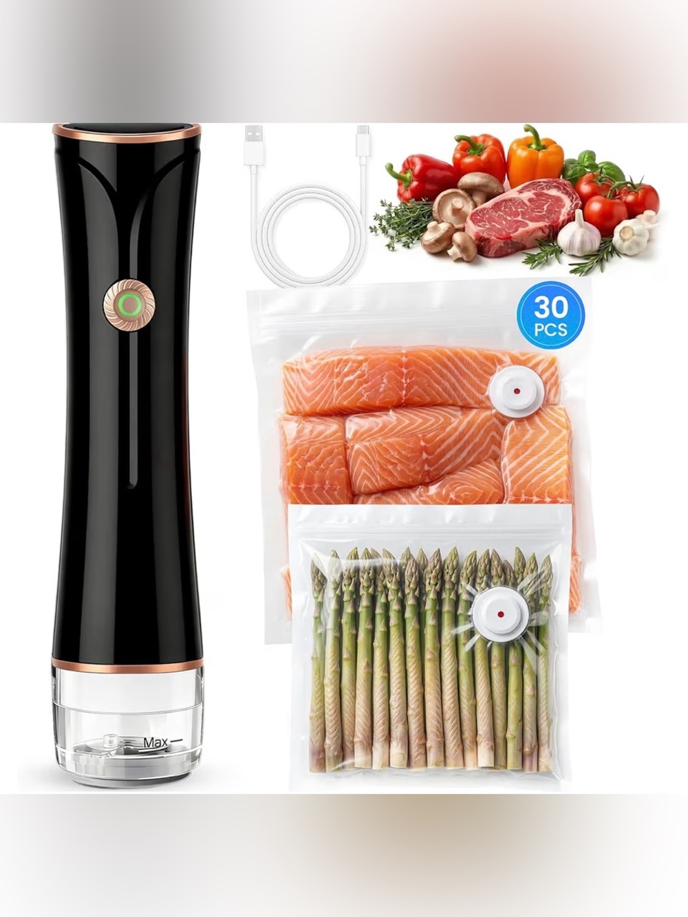 Compact Vacuum Sealer for Food with Visible Tank, Handheld Vacuum